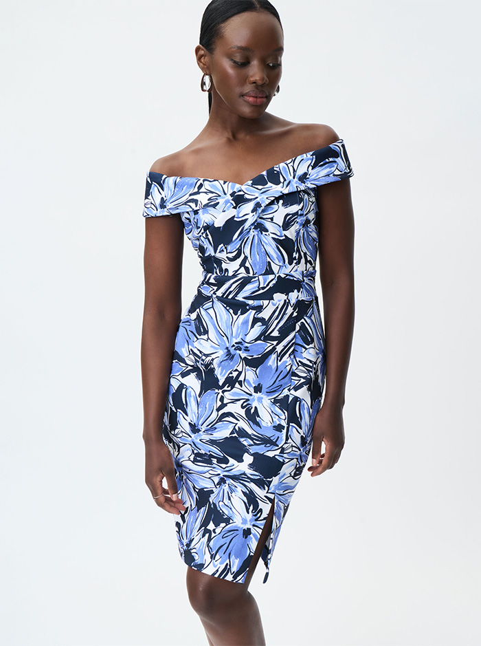 232049 Dress - Blue/Vanilla (Joseph Ribkoff)